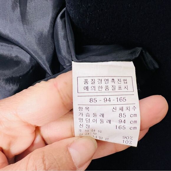 New Kang & Lee Black Wool one button Women's fitted Blazer Sz S with pockets - Picture 6 of 11